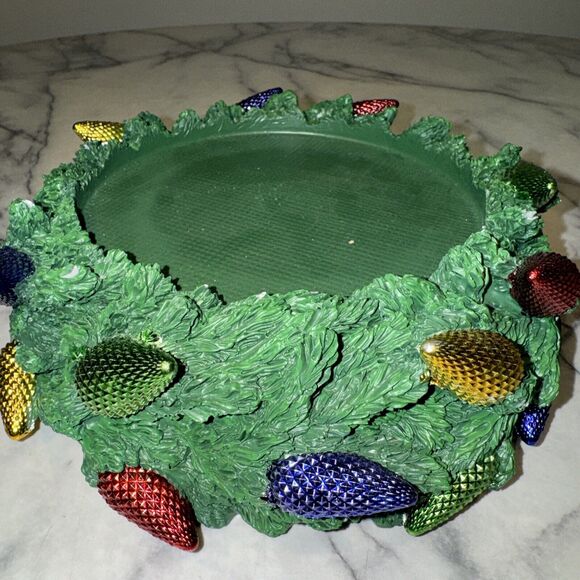 Homeworx Harry Slatkin Christmas Festive Lights Candle Pedestal Holder Wreath - Picture 8 of 10